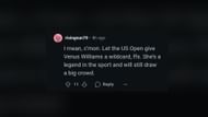 Screenshot of a fan's comment
